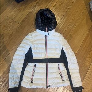 Moncler White and Black Puffer Jacket